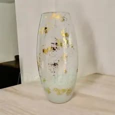 Picasso Artesanal branco e dourado ouro 30 CM vidro Vaso decorativo