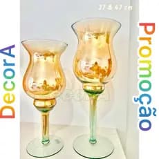 Taça Vaso Para Decoração Em Vidro napoli