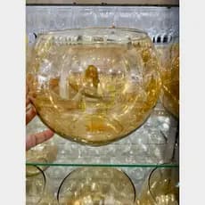 Vaso Aquário Redondo Reciclado Âmbar Dourado Decor