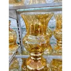 Belíssimo Vaso de Luxo Natália 36cm Vidro P/ flores âmbar/Trasparente