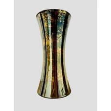 vaso  de vidro Romulo marmorizado preto com dourado