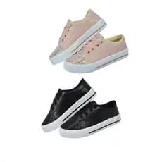 Kit 2 Pares Tênis Casual Gliter Escolar Meninas Promoção