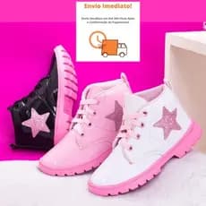 Bota Infantil Menina Estilo Caterpillar Cano Curto Promoção