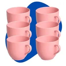 Jogo 6 Xicara Café Chá Porcelana 170ml
