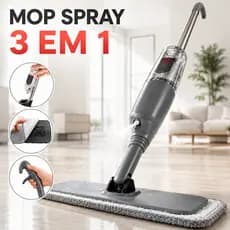Mop Spray Cabo Inox Rodo Com Dispenser Reservatorio Vassoura Magica Limpeza Esfregao Resistente