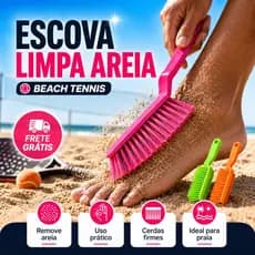 Escova Beach Tennis Futevolei Volei de Praia Limpa Tira Areia Fácil Carro Pó Sports Verão