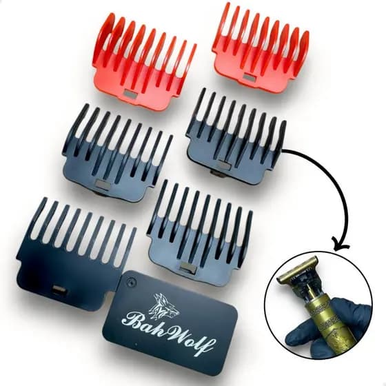Kit 6 Pentes para maquina dragão T9 buda vintage barba pezinho disfarce cabeleleiro 1.5/2/3/4/6/9/mm
