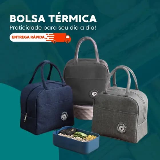 Bolsa Térmica Portátil Marmita Viagem Necessaire Lancheira Térmica Com Isolamento Térmico