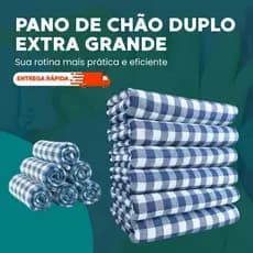 Pano de Chão Xadrez Extra Grande 1/3/5/10/20 Unidades Duplo para Limpeza 40x70cm