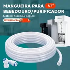 Mangueira 1/4" para Purificador e Bebedouro 1/2/3/4/5 Metros  Filtro de Água Atóxica PEBD