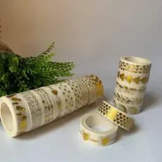 Fita adesivo Washi tape Gold Rolo com 10 Metros / WX Gift