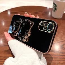 Estojo De Telefone Motorola Moto G22 G32 G42 G52 G62 G72 G82 E32 E22 5G Bonito Suporte Hello Kitty Com Espelho De Vaidade Proteção Contra Impacto De Luxo