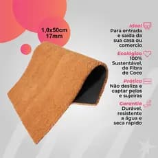 Tapete de fibra de coco 100X50CM para entradas capacho