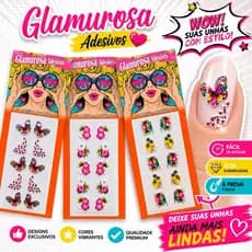 Adesivo de Unha 3D Película Nail Art Alta Fixação Fácil Aplicação