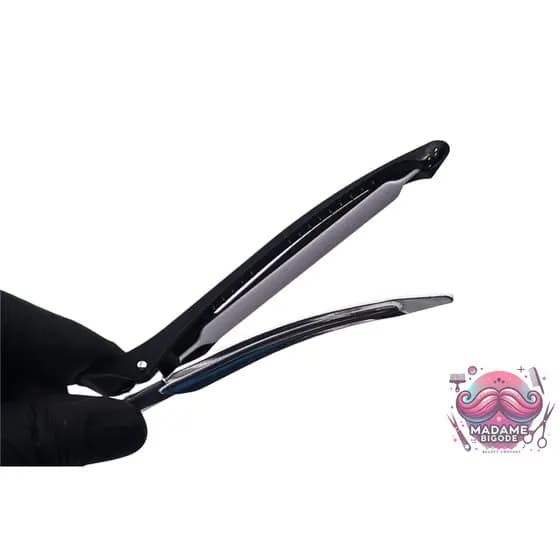 Conjunto de 6 Presilhas Preto Antideslizante Bico de Pato com Faixa de Silicone pra Uso Profissional