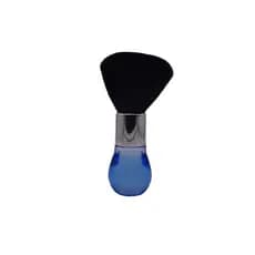 Espanador Cristal Azul Umi de Cabeleireiro e Barbearia com Cerdas Preta Suave para Remover Pelos