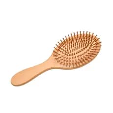 Escova de Cabelo Antiestática em Bambu com Cerdas Naturais Arredondadas