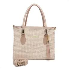 Bolsa Feminina Alça Transversal e de ombro Média Palha dia a dia / paseio