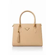 Bolsa Grande Feminina de Mão e Transversal - Alça Ajustável, Detalhes Dourados