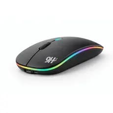 Mouse Sem Fio RGB Recarregável Bluetooth + 2.4GHz – LED Gamer, Silencioso, Ultra Slim, Alta Precisão Para Notebook PC