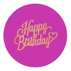 Capa Painel Redondo Sublimado Tecido Premium 50x50cm Tema Happy Birthday Feliz Aniversário
