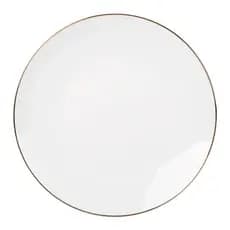 Prato Raso De Porcelana Branco 27cm Legacy Gold Lhermitage