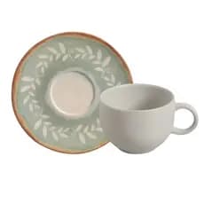 Xícaras De Chá Com Pires Coup Stoneware New Mediterrâneo 230ml Porto Brasil