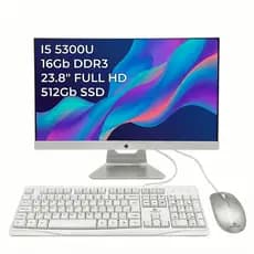 All In One Intel PC I5 5ª Geração 16GB RAM 1600MHz SSD M.2 512GB Tela 23.8” Teclado+Mouse WebCam Wi-Fi VGA USB RJ45 P2