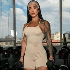 Macaquinho Suplex  Alcinha Slim Confortável  Academia Fitness Zero Transparente Premium Acompanha faixa da cabeça