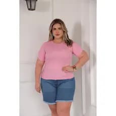 Blusa Plus Size Ribana Canelada Feminina Confrtável Básica All Curve