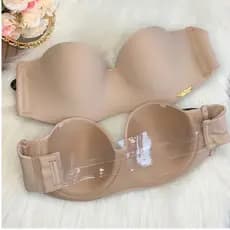 Sutiã Costas Silicone com Bojo Feminino Roupa Íntima Tomara que Caia Halter sem Alça