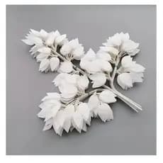 KIT 48 Unidades Folhagem de FICUS BRANCO de silicone para Decoração - BH802259