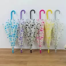 Guarda Chuva Bengala Sombrinha Coração Transparente -LS802075
