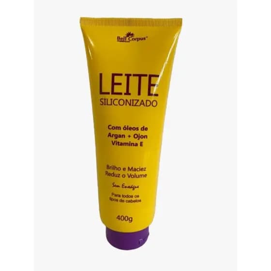 Leite Siliconizado Sem Enxágue Com Óleo de Argan + Ojon Vitamina E 400ml Bell Corpus