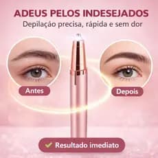 Caneta Depiladora Eletronica USB Recarregavel Aparador Pelos Sobrancelha Luz LED Portatil Bivolt