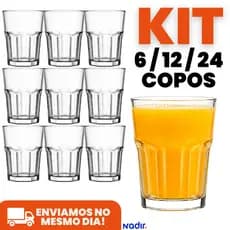 Kit 24 Copos de Vidro Bristol Suco 200ml Long Drink Nadir