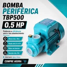 Bomba de água Periférica MotoBomba Poço 1/2cv 0,5hp Tssaper TPB500