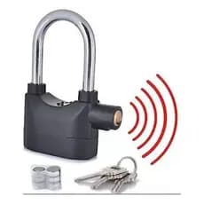 Cadeado Anti-furto Alarme Chave Tetra Moto/bicicleta/portões Cor Preto