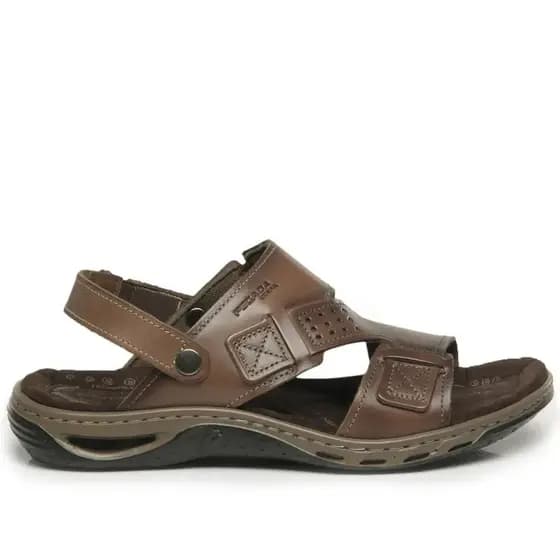 Sandália Chinelo Couro Pegada Marrom 131662 Amortech