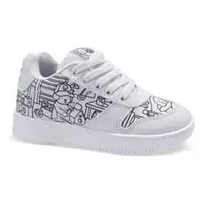 Tênis Infantil Minipé Bobie Gods Branco Casual com Caneta