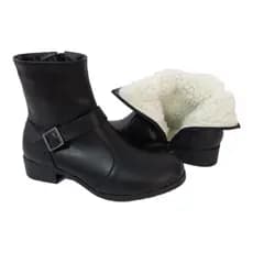 Bota Couro  Cano Curto Forrada Com Lã inverno frio intenso LA HOYA