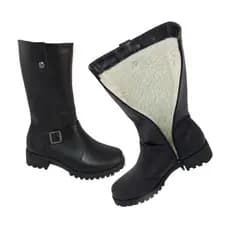 Bota de couro forrada com lã neve inverno europeu social,cano medio ref 975 la hoya tratorada