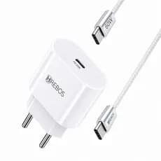 Carregador Turbo Charge 33W Cabo USB-C Tipo C para iPhone e Samsung Hrebos Original Anatel