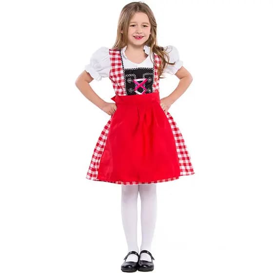 Vestido de Oktoberfest de Munique para Meninas 2024 - Traje Tradicional Bavário para Apresentações e Eventos Especiais