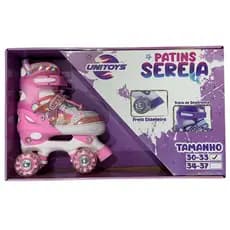 Patins Quad Sereia Rosa com Luz 30-33