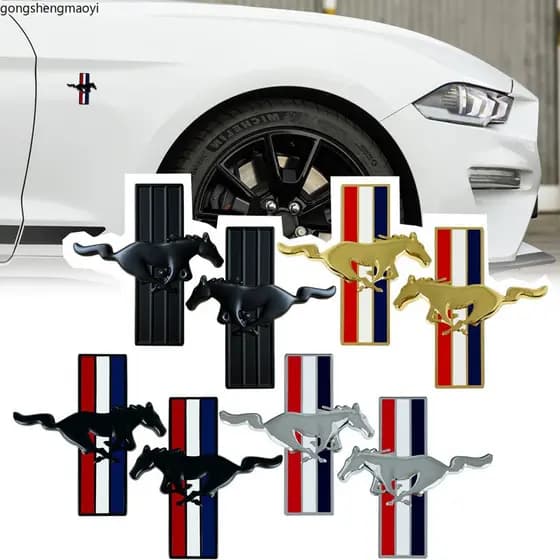 2pcs Adesivos De Metal Para Ford Mustang Shelby Mondeo Emblema Lateral Do Carro Traseiro Decoração Tronco