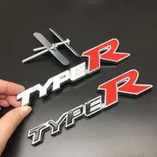 Logotipo 3D Metal Tipo R Tipor Grelha Frontal Emblema Adesivos Tronco Traseiro Crachá Para Honda TYPER Civic Accord