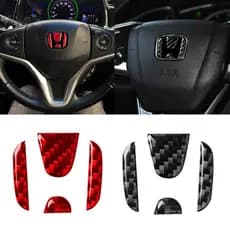 Cola de fibra de carbono do logotipo do volante do interior do carro para Honda Civic crv fit CR-V Accord Odyssey
