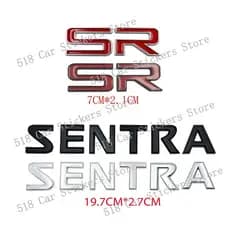 3D Metal Car Styling SR Alfabeto Estilo De Carro Adesivos De Emblema Para Nissan SENTRA Acessórios Automotivos