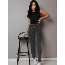 calça jeans feminina skinny cinza grafite marmorizada modeladora empina bumbum cintura alta moda jeans feminina